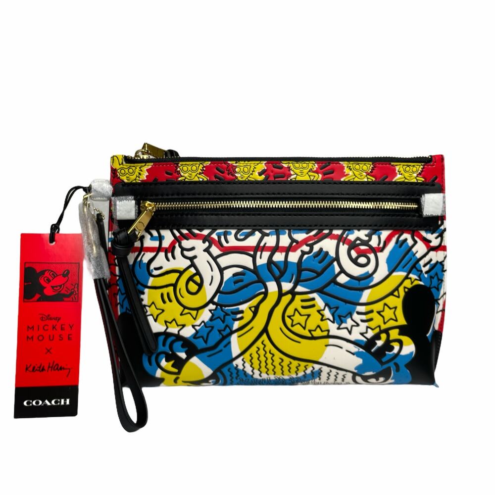 Coach Mickey Keith Haring Academy Pouch Wristlet